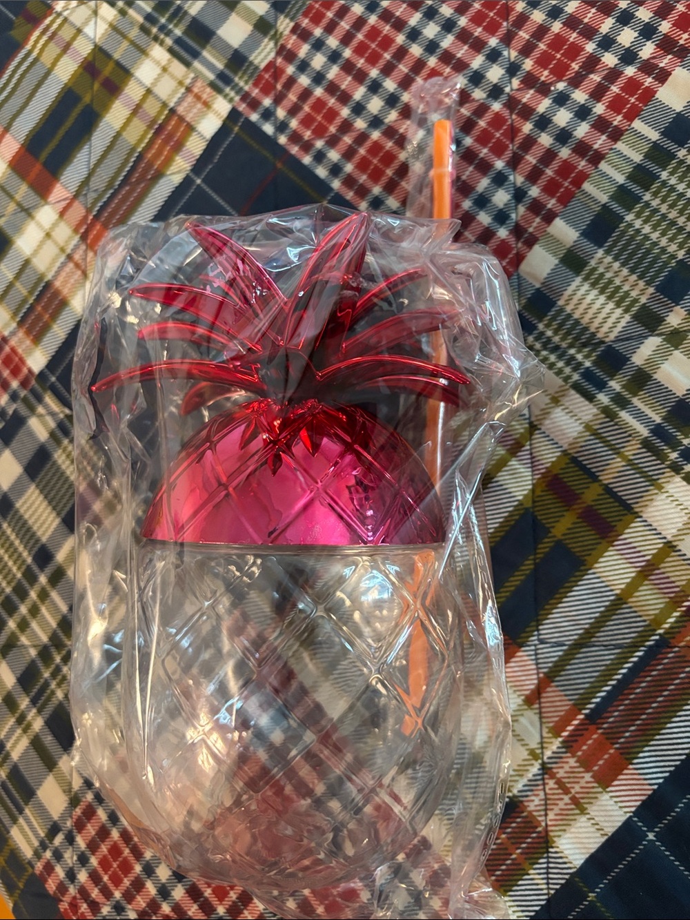 Dunkin Barbie Pink Pineapple Drink Tumbler with Straw